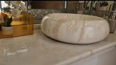a large white bowl sitting on top of a counter at Villa à marrakech in Marrakech