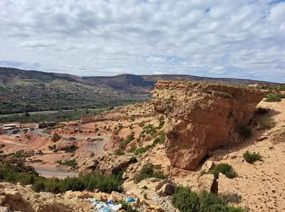 a view of a canyon with a large cliff at Atlas Mountains 3 Valleys Experience All-Inclusive Private Tour from Marrakesh in Marrakech