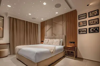 a bedroom with a large bed in a room at Luxury 3 bedroom with private pool and spa in Marrakech