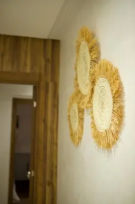 two wreaths hanging on a wall in a room at Le Loft Chic Hivernage Piscine & Parking Privé in Marrakech