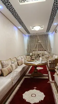 a living room with a couch and a table at Afaq marrakech in Marrakech