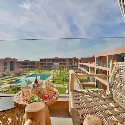 Marrakech Luxury 2BR Pool View and Terrace for Remote Work