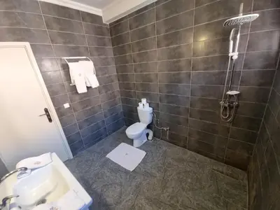 a bathroom with a toilet and a sink and a shower at Villa Victor Hugo in Marrakech