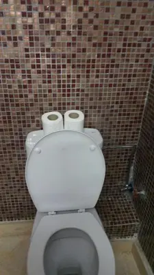 a bathroom with a toilet with two rolls of toilet paper at Mouzdalifa Apartment In City Center in Marrakech