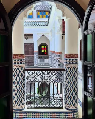 a model of a balcony in a building at Riad Yakimour in Marrakech