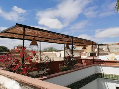 a pavilion on the roof of a house at Riad Dar Nouba in Marrakech