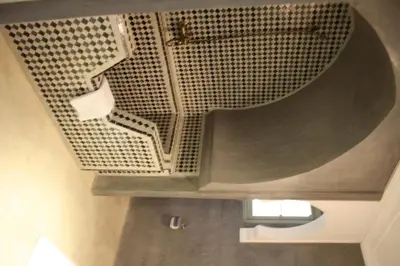 a staircase in a bathroom with a ceiling at Riad Shama Suites & Spa in Marrakech