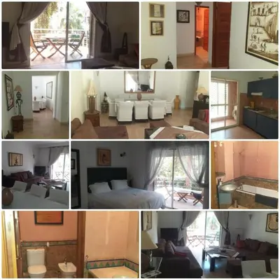a collage of photos of a living room at Luxury appartement 105m2-hivernage-Sofitel in Marrakech