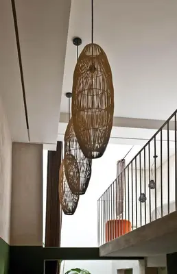 two lights hanging from the ceiling in a room at Numa Marrakech in Marrakech
