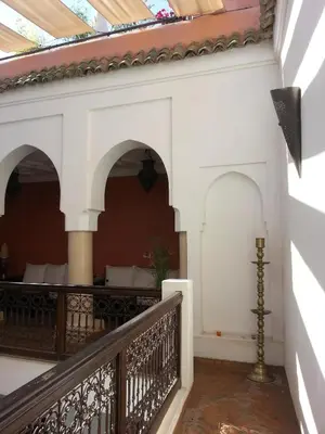 a view from the balcony of the hotel at Riad AZZA in Marrakech