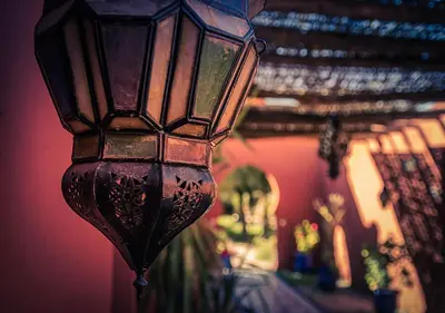 a close up of a street light in a room at Le Relais De Marrakech in Marrakech