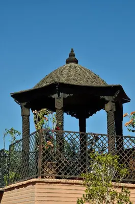 a gazebo with a roof on top of it at Riad ILayka in Marrakech