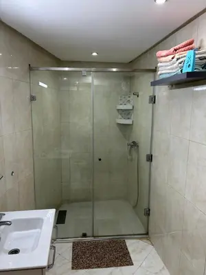 a bathroom with a shower and a sink at Susana home in Marrakech