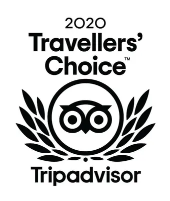 a logo for the travelers choice triadvisor at Riad Jnane Mogador in Marrakech