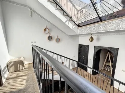 a staircase in a house with a skylight at Riad Le Twenty 6 in Marrakech