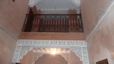 an overhead view of a staircase with a balcony at Hotel Aday in Marrakech
