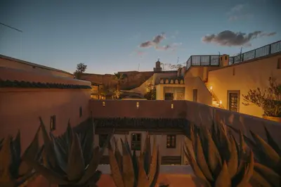 a view of a building with a cactus at Riad Les Hirondelles Boutique Hotel and Spa in Marrakech