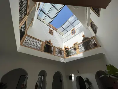 an attic view of a building with a skylight at RIAD ZEFYR in Marrakech