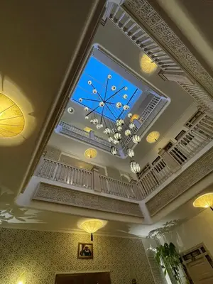 a large skylight on the ceiling of a building at Riad Wazani Square & SPA in Marrakech
