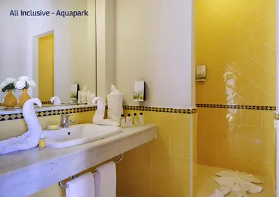 a bathroom with a sink and a shower at Valeria Dar Atlas All Inclusive in Marrakech