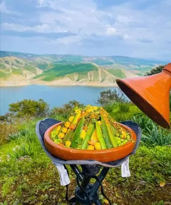 a bowl of food sitting on top of a bike at Dar Anass Marrakech in Marrakech