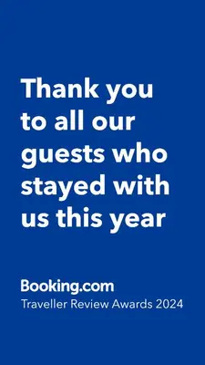 a blue background with the words thank you to all our guests who stayed with us at Agréable appartement au coeur de Guéliz, Marrakech in Marrakech