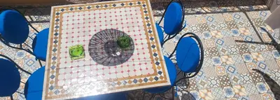 an overhead view of a ride on a merry go round at Maison 211 in Marrakech