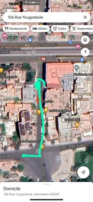 a map of a street with a green line at PALACE B Av Hassan II Marrakech 40000-Specious UNIT#7 in Marrakech
