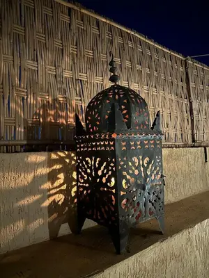 a metal object sitting next to a wall at Riad Hugo in Marrakech