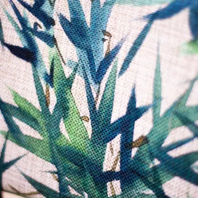 a close up of a plant pattern on a pillow at Hotel Safia in Marrakech