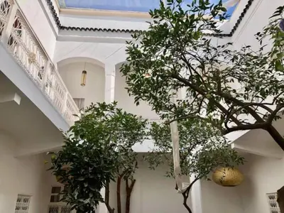 a building with a tree in a courtyard at DAR SAFIRA in Marrakech